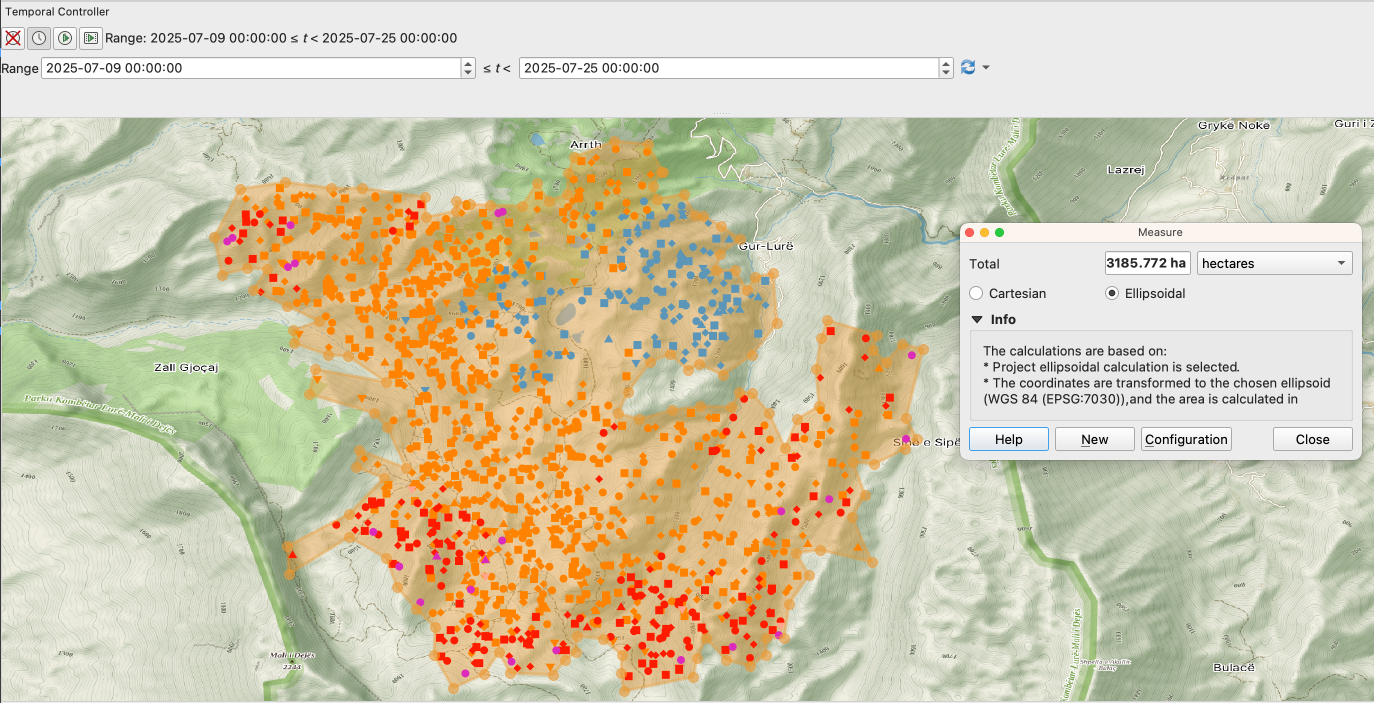2025 Fire: Estimated 3180+ ha burned since beginning till 25th July 2025